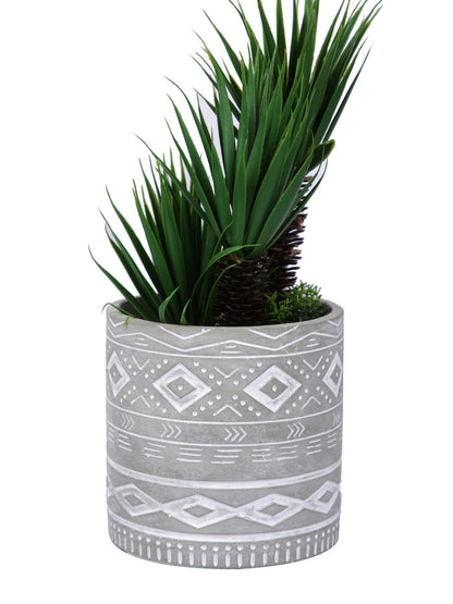 Engraved Pattern Ceramic Planter - Default Title (CHC22521A)