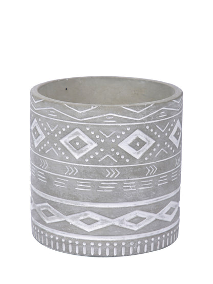 Engraved Pattern Ceramic Planter - Default Title (CHC22521A)