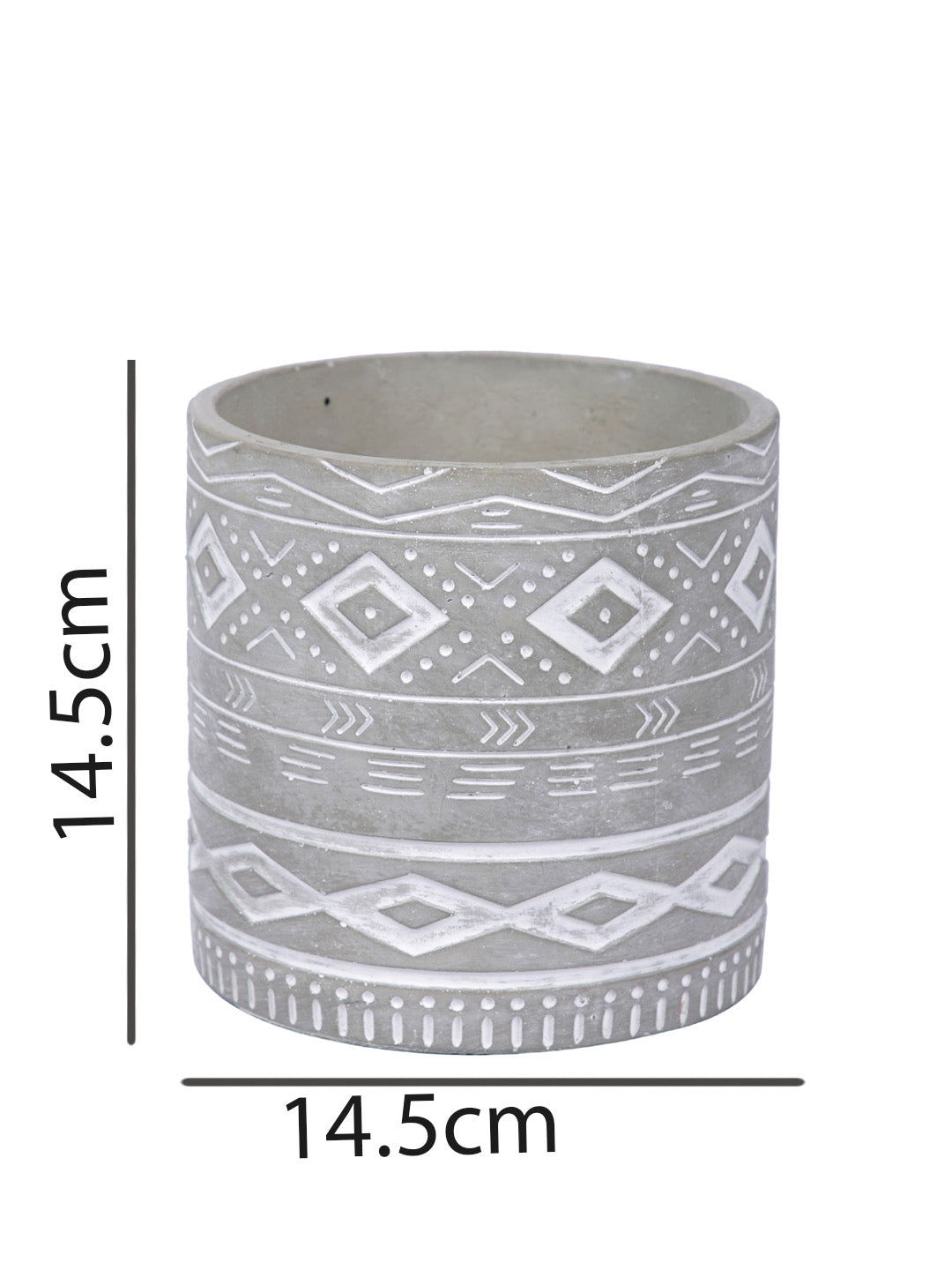 Engraved Pattern Ceramic Planter - Default Title (CHC22521A)