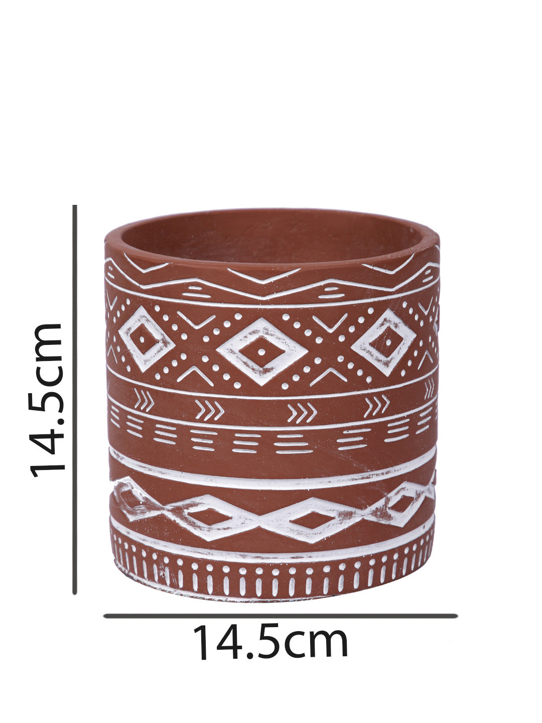 Engraved Pattern Ceramic Planter - Default Title (CHC22521B)