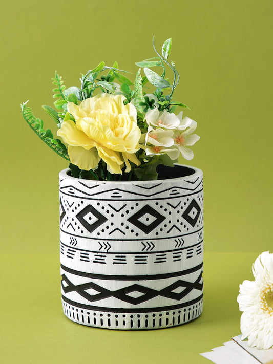 Engraved Pattern Ceramic Planter - Default Title (CHC22521C)