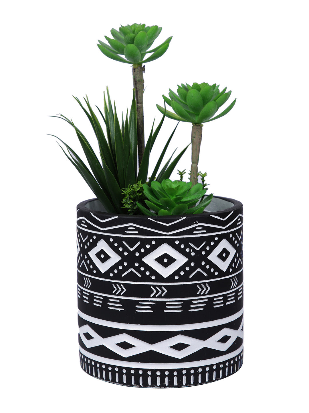 Engraved Pattern Ceramic Planter - Default Title (CHC22521D)