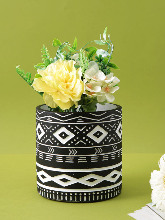 Engraved Pattern Ceramic Planter - Default Title (CHC22521D)