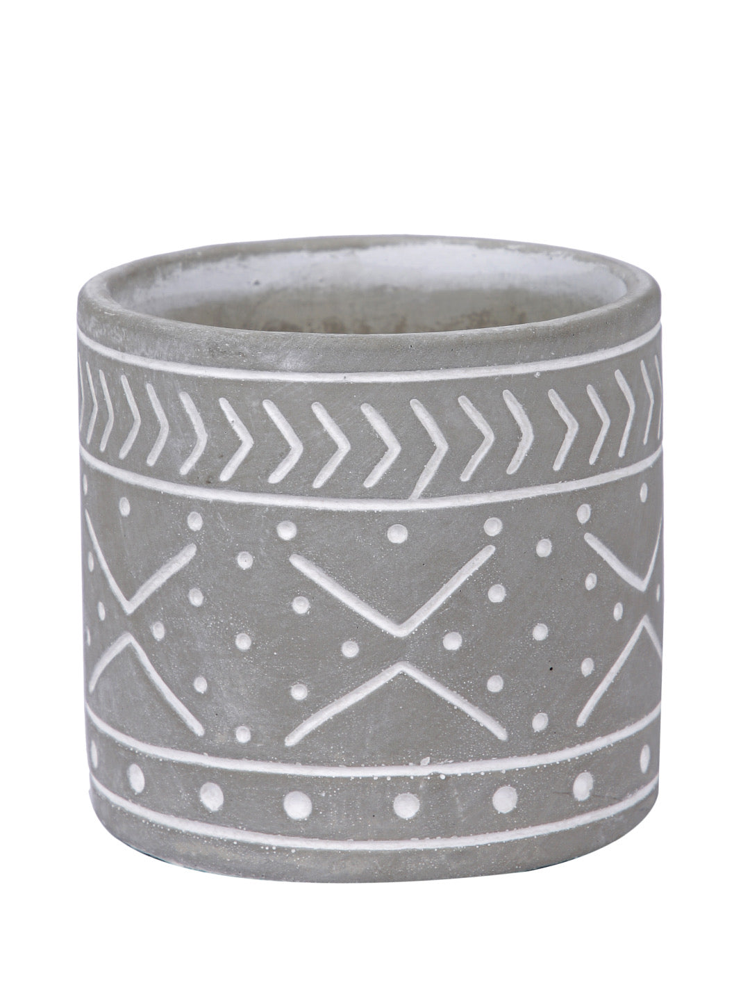 Engraved Grey Ceramic Planter - Default Title (CHC22525GRA)