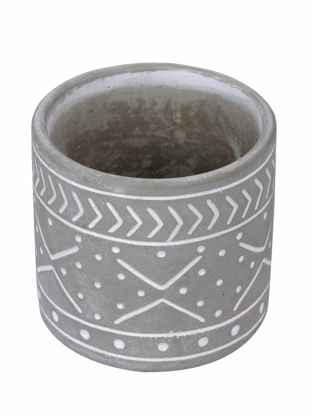 Engraved Grey Ceramic Planter - Default Title (CHC22525GRA)