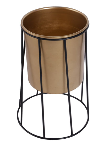 Cylindrical Metal Planter with Stand - Default Title (CHM2101)