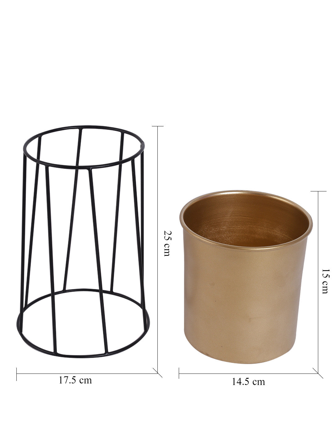 Cylindrical Metal Planter with Stand - Default Title (CHM2101)