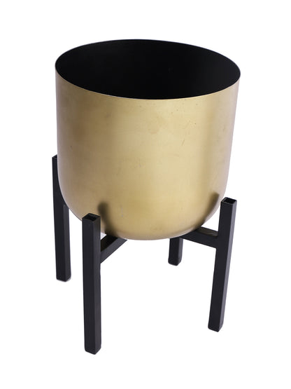 Golden Coated Planter with Stand - Default Title (CHM2122)