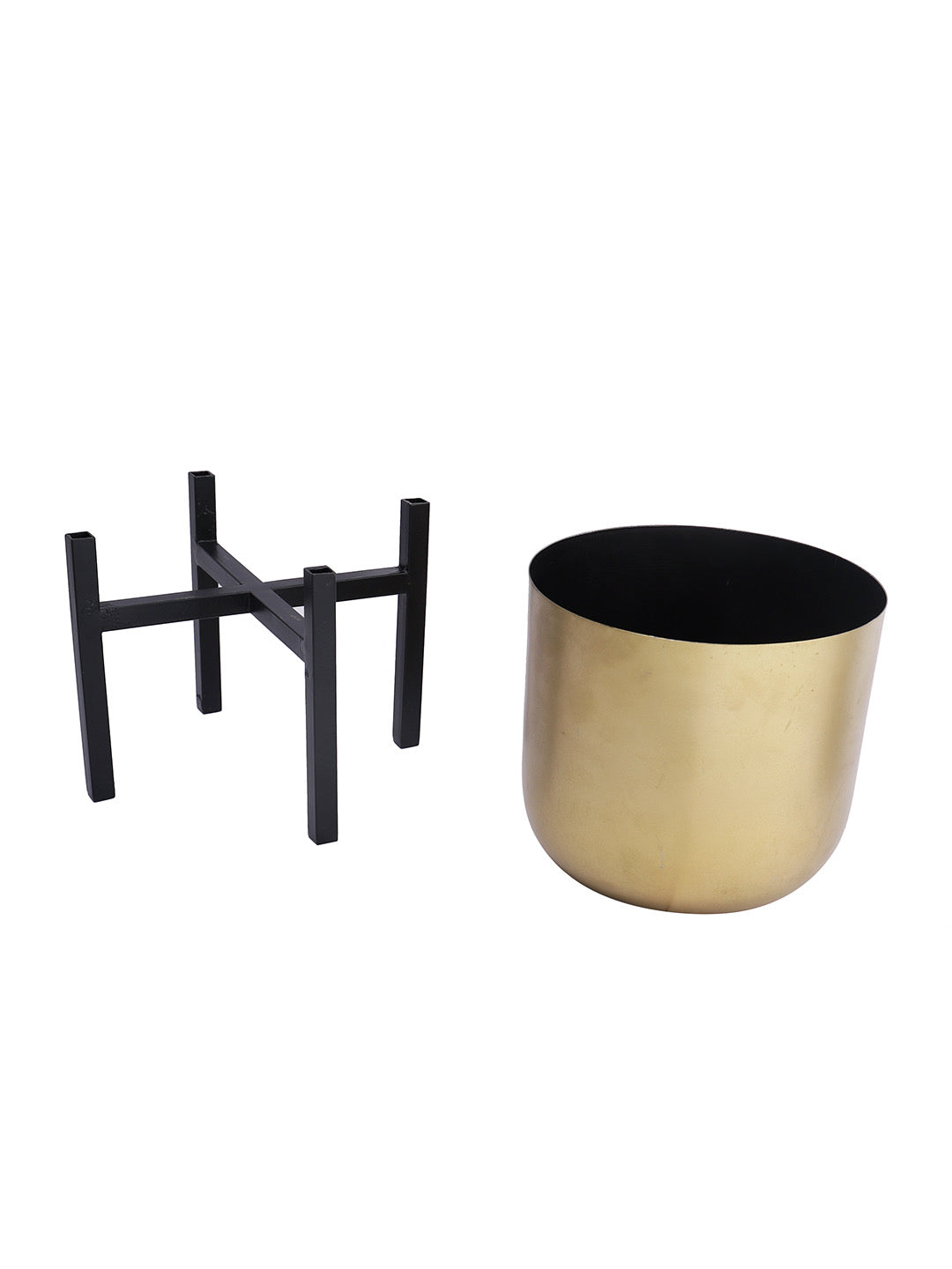 Golden Coated Planter with Stand - Default Title (CHM2122)