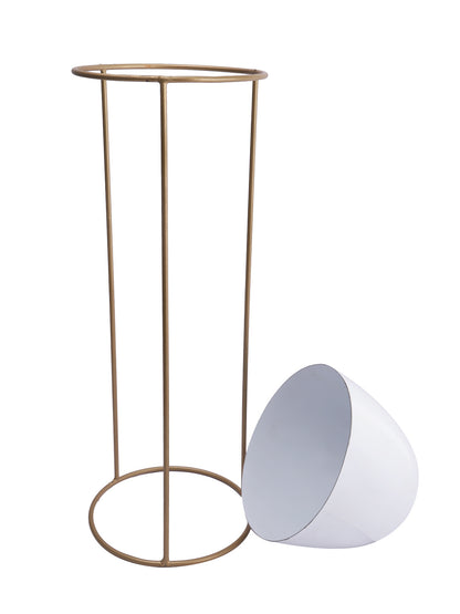 White Planter with Golden Stand - Default Title (CHM2123BIG)