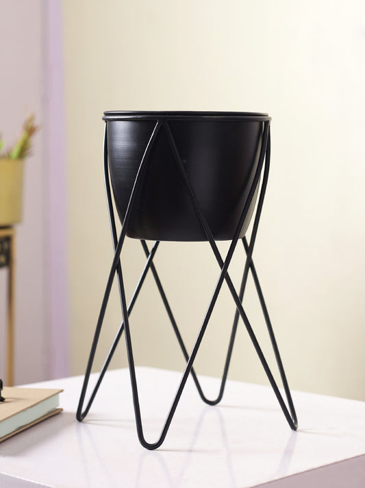 Classic Black Planter with Stand - Default Title (CHM2201BL)