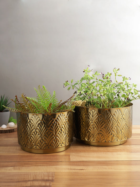 Set of 2 Metal Planters - Default Title (CHM2202_2)