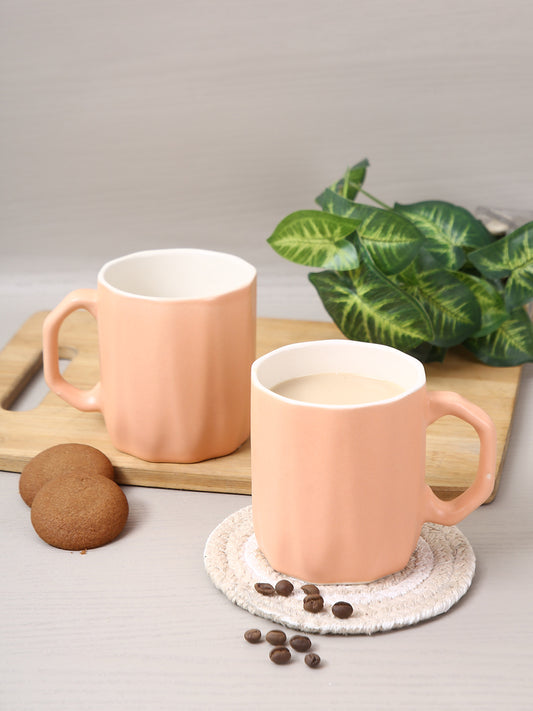 Set of 2 Ceramic Peach Coffee Mug - Default Title (CUP2103OR_2)