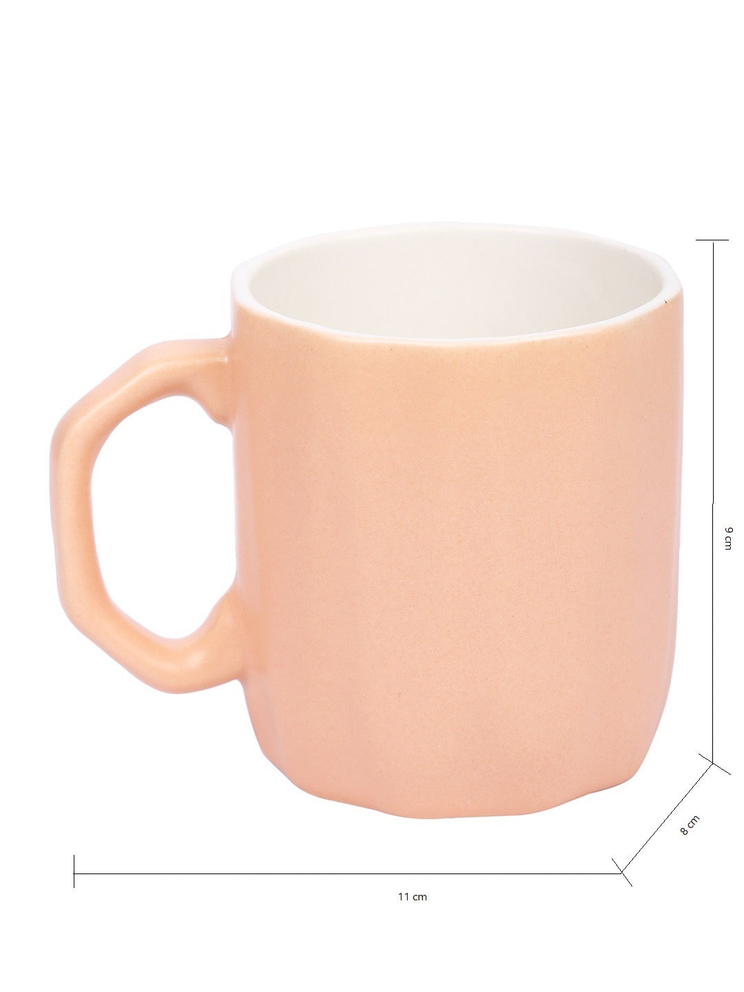 Set of 4 Ceramic Peach Coffee Mug - Default Title (CUP2103OR_4)
