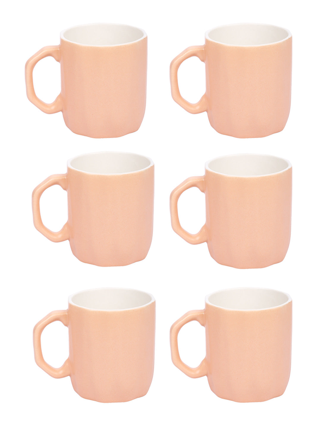 Set of 6 Ceramic Peach Coffee Mug - Default Title (CUP2103OR_6)