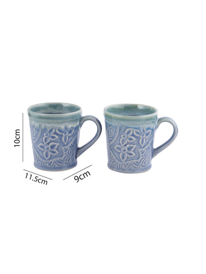 Set of 2 Taxtured Tea/Coffee Cup - Default Title (CUPO2203_2)