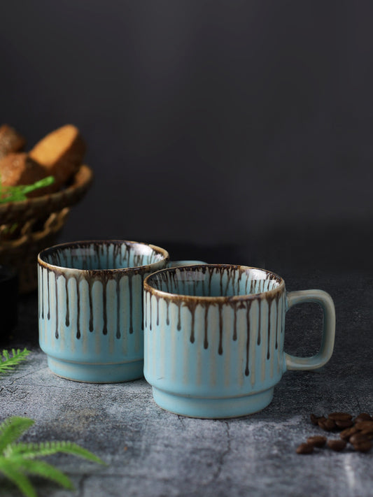 Set of 2 Textured Ceramic Cups - Default Title (CUPO2210_2)