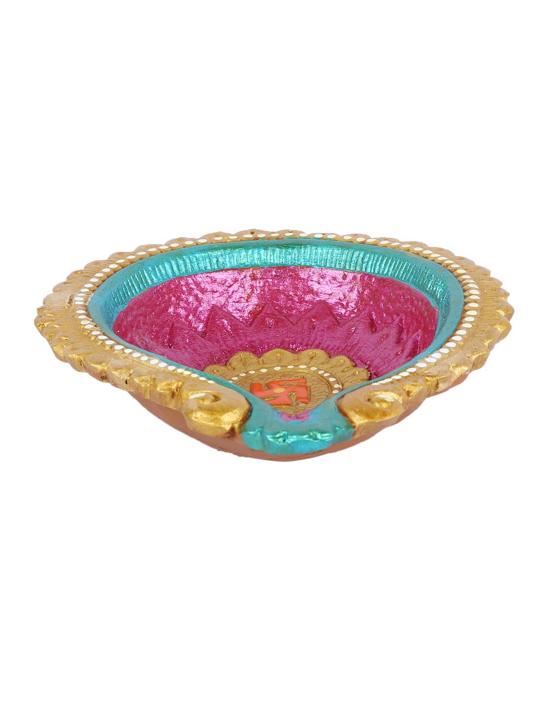 Aapno Rajasthan Multicolor Terracotta Handcrafted Diya for Diwali - 1 pc - Default Title (DD1825)