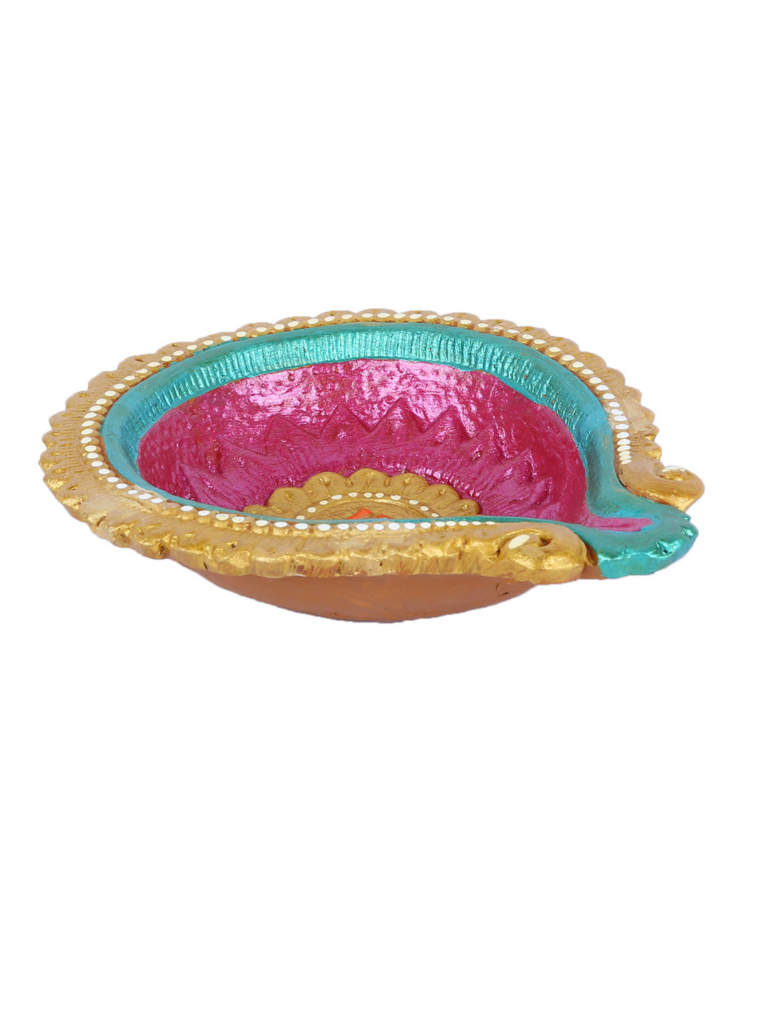 Aapno Rajasthan Multicolor Terracotta Handcrafted Diya for Diwali - 1 pc - Default Title (DD1825)