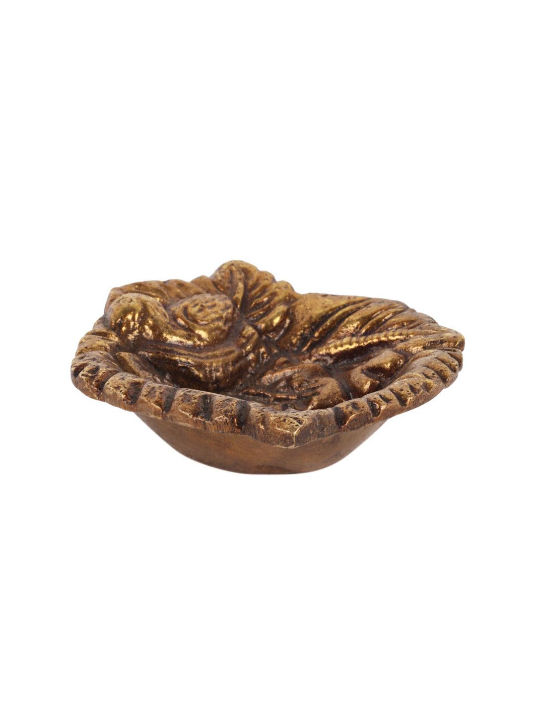 Bird on Leaf Brass Diya Set of Two - Default Title (DDM2103_2)