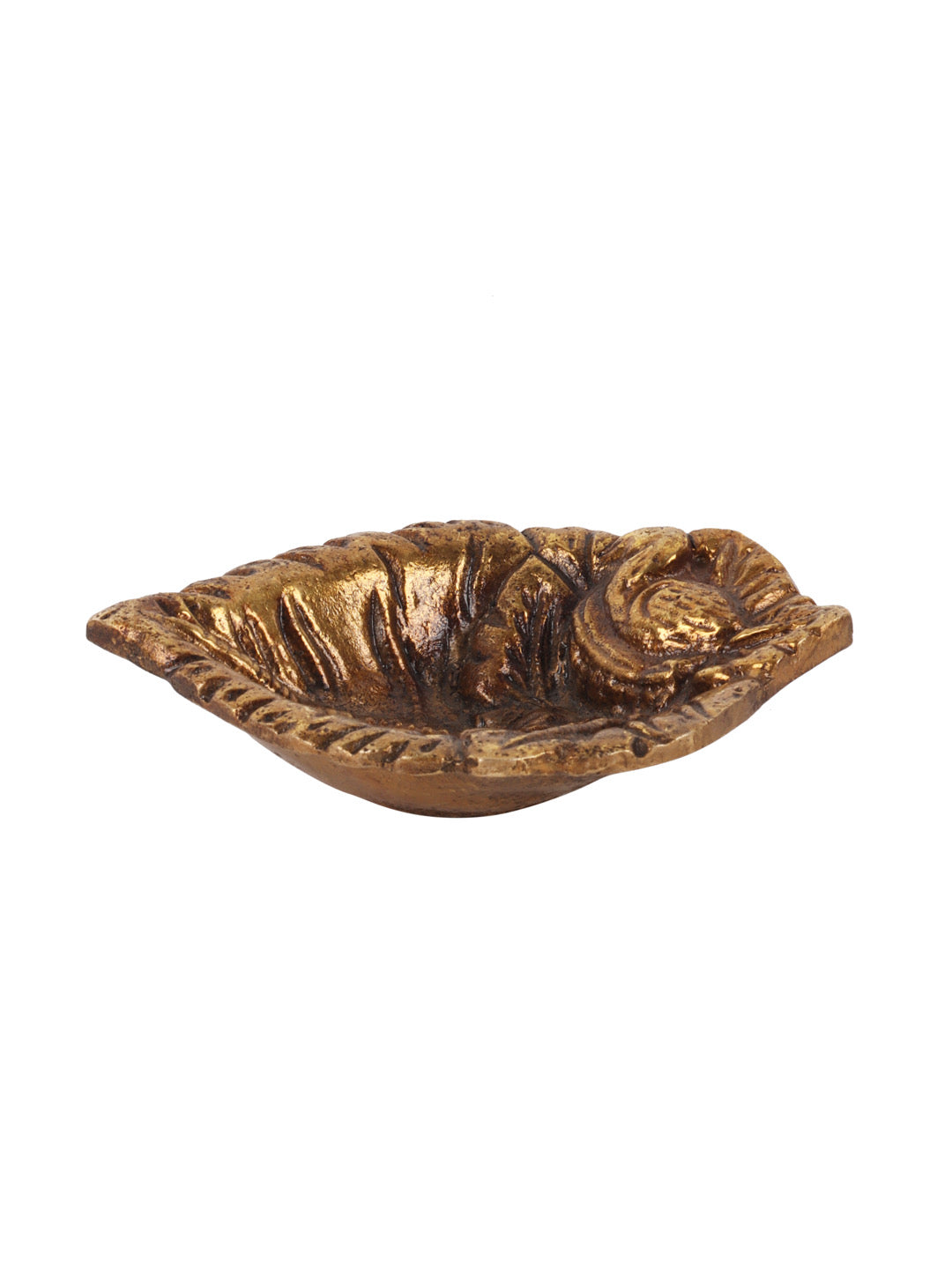 Bird on Leaf Brass Diya Set of Two - Default Title (DDM2103_2)