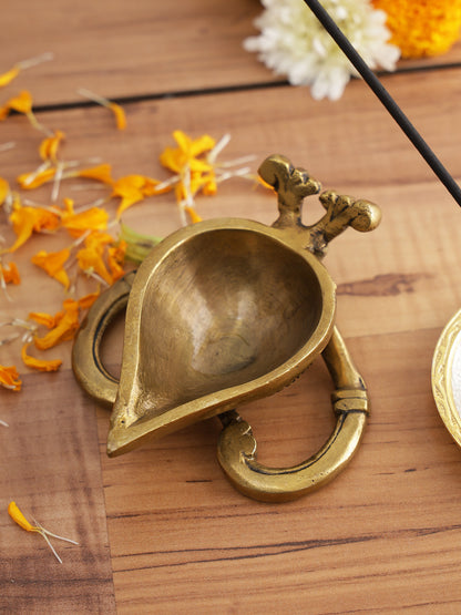 Ancient Style Brass Diya - Default Title (DDM2114)