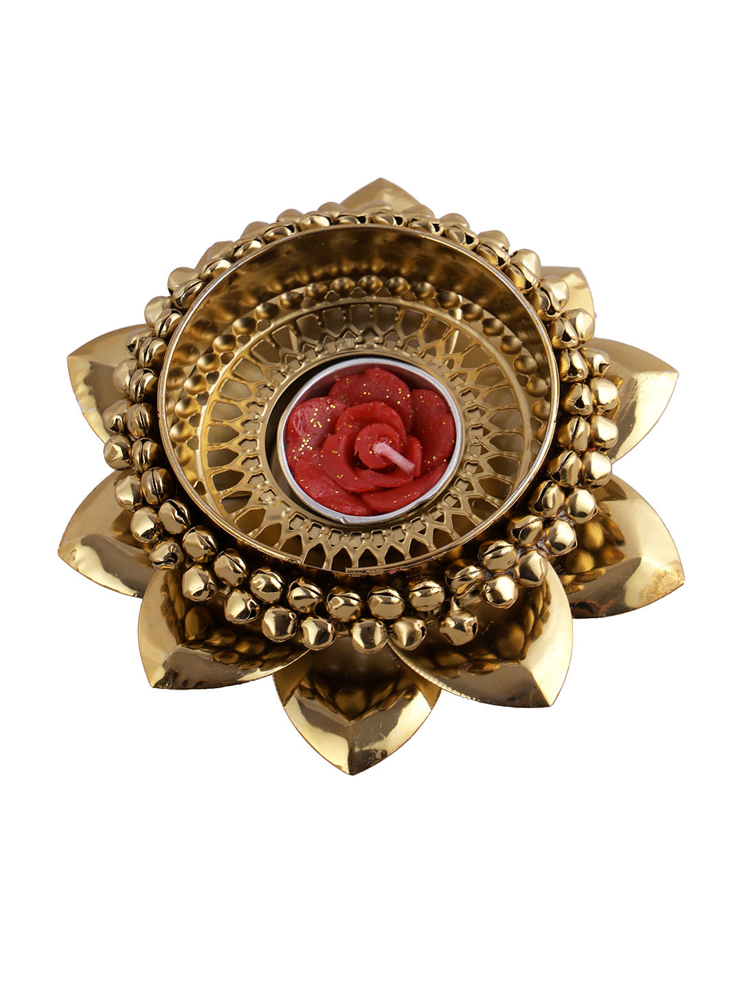 Lotus Shape Golden Diya - Default Title (DIYA2233)