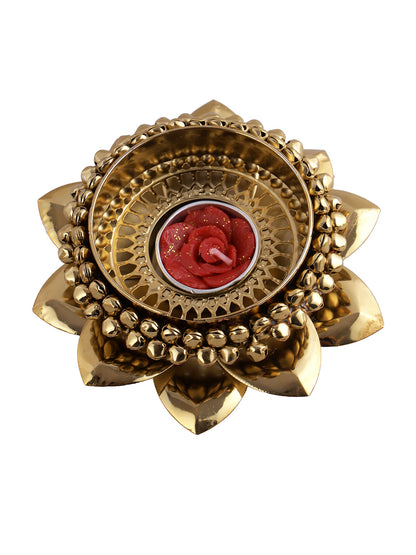 Lotus Shape Golden Diya - Default Title (DIYA2233)