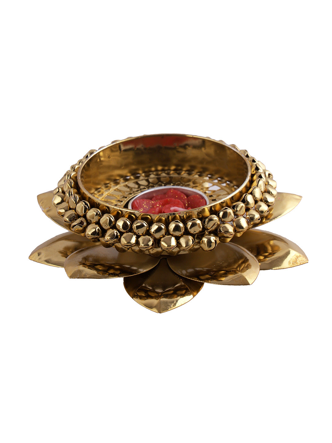 Lotus Shape Golden Diya - Default Title (DIYA2233)