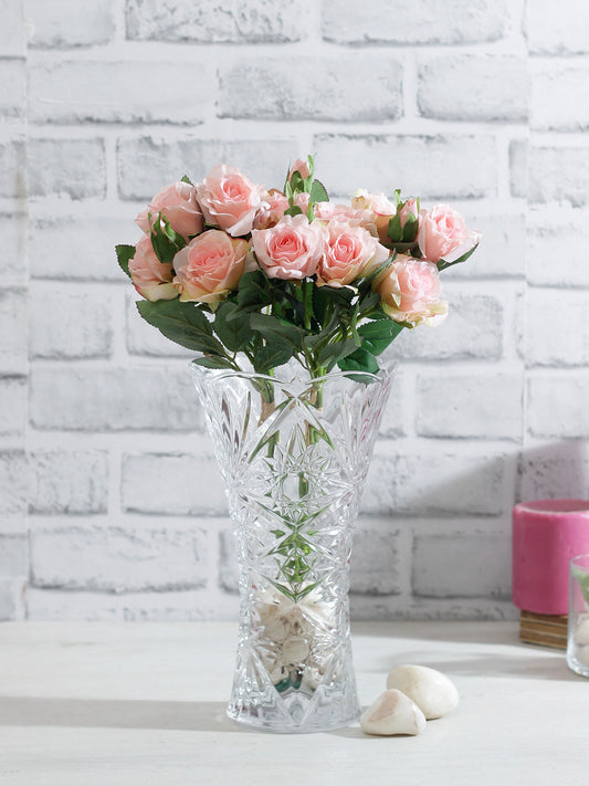 Bunch of 2 Peach Artificial Rose Sticks - Default Title (FL20387PE)