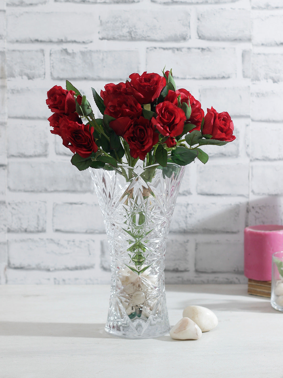 Bunch of 2 Red Artificial Rose Sticks - Default Title (FL20387RE)