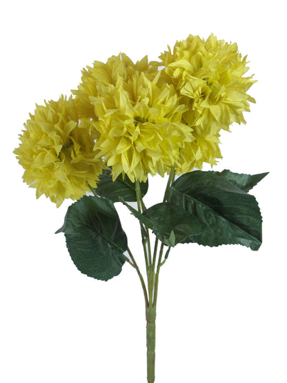Bunch of 5 Yellow Artificial Chrysanthemum Flowers - Default Title (FL20389YE)