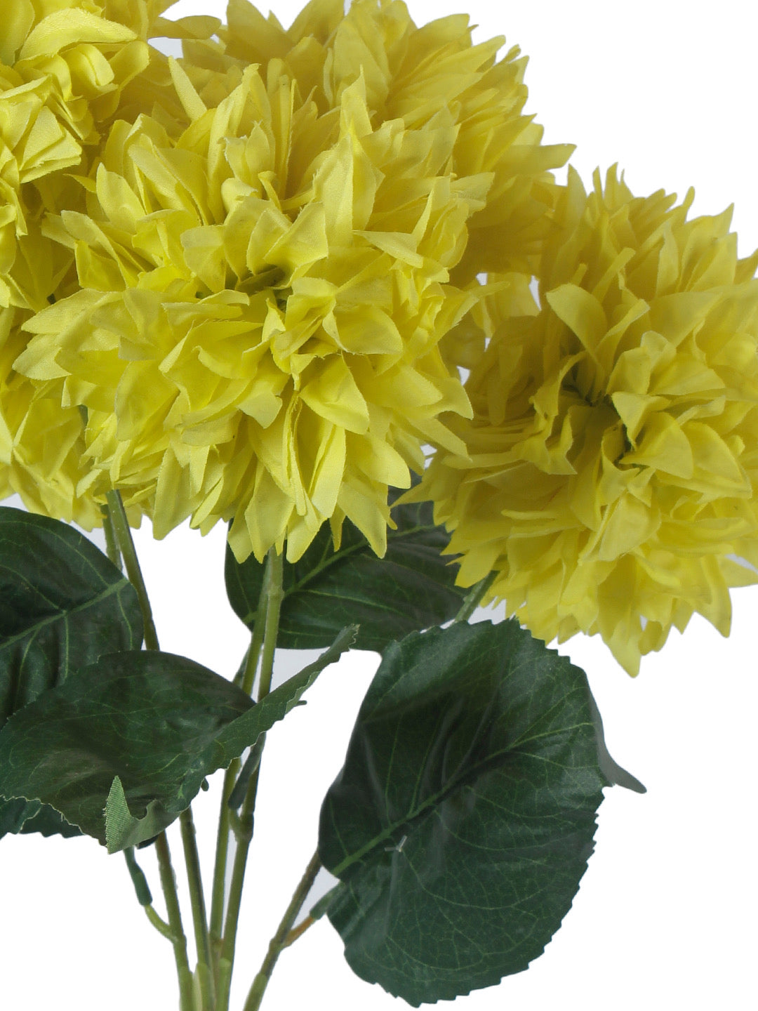 Bunch of 5 Yellow Artificial Chrysanthemum Flowers - Default Title (FL20389YE)