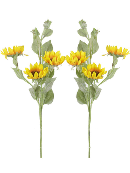 Soothing Yellow Tufted Sunflower  Set-Set of 2 - Default Title (FL2087YE)