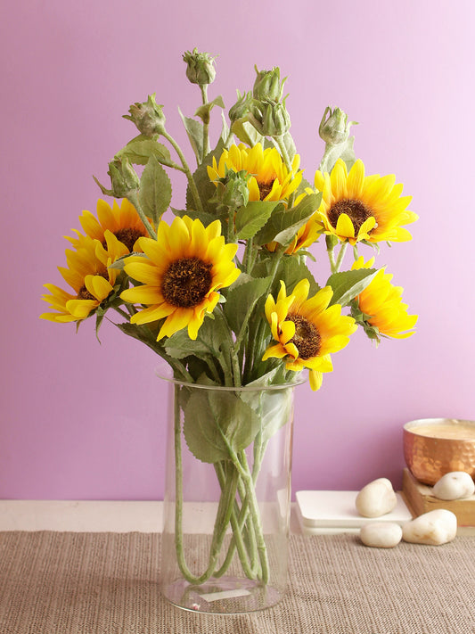 Soothing Yellow Tufted Sunflower  Set-Set of 2 - Default Title (FL2087YE)