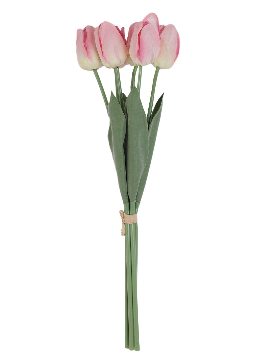 Set of 6 Realistic Charm Shaded Pink Tulip Flower stick - Default Title (FL21203PI)
