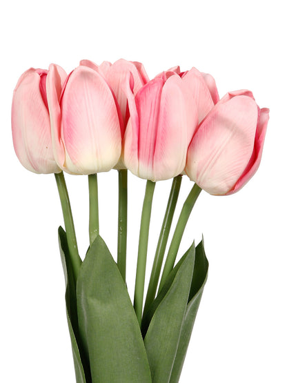 Set of 6 Realistic Charm Shaded Pink Tulip Flower stick - Default Title (FL22203PI_6)