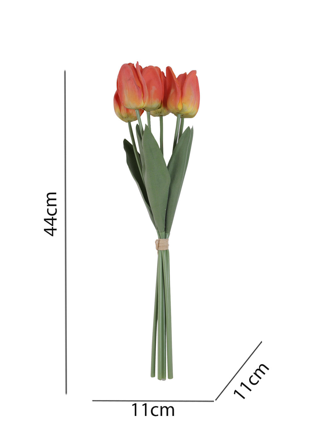 Set of 6 Realistic Charm Shaded Red Tulip Flower stick - Default Title (FL22203RE_6)