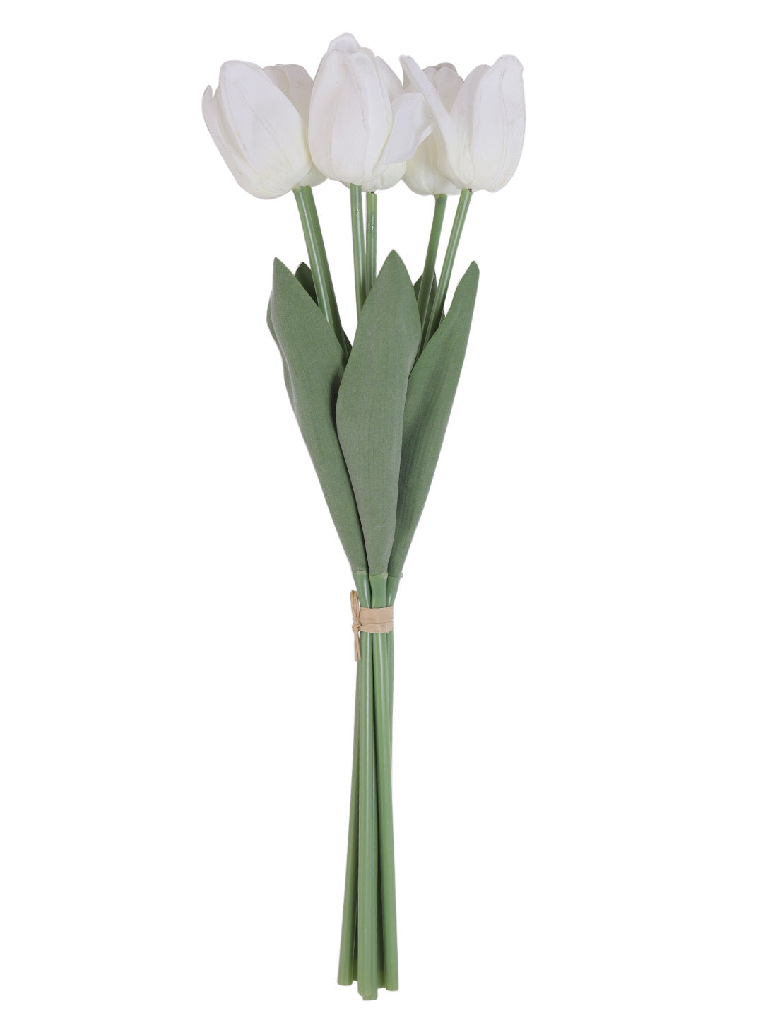 Set of 6 Realistic Charm Shaded White Tulip Flower stick - Default Title (FL22203WH_6)