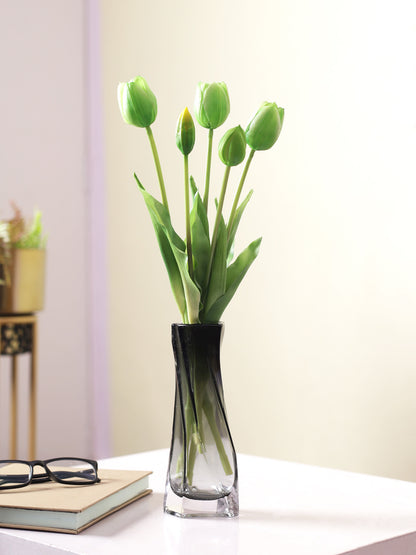 Set of 5 Alluring bunch of Real alike Tulip Flowers and Buds in Green - Default Title (FL22205GR_5)