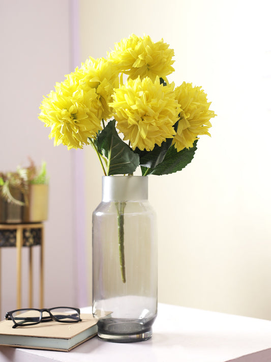 Bunch of 5 Yellow Artificial Chrysanthemum Flowers - Default Title (FL22389YE)