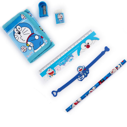 Aapno Rajasthan Cute Doremon Pouch Box & Rakhi Kids Hamper - Default Title (HPR18211)