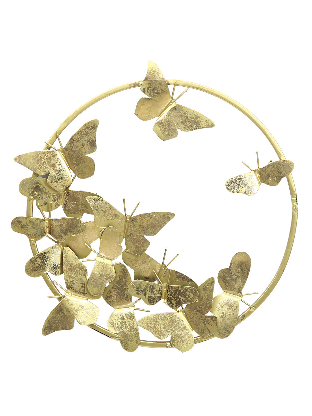 Multicoloured Butterfly and Golden Ring Wall Decor - Default Title (JDPSK2124)