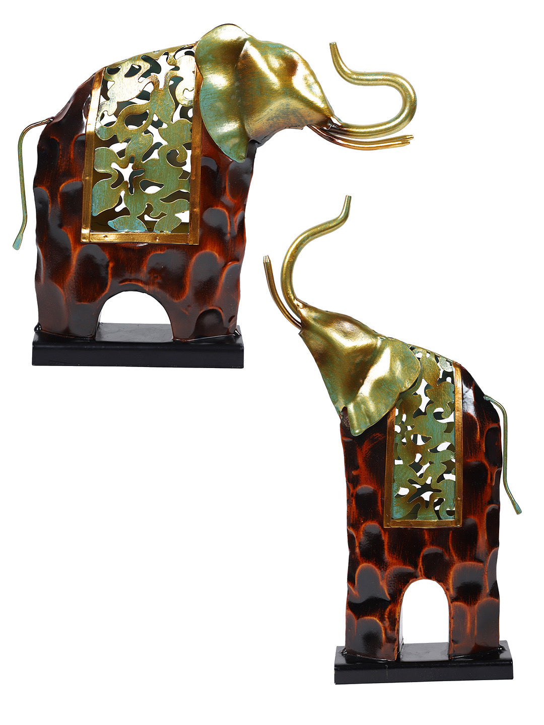 Detailed and Attractive Elephant Table Décor Set of 2 - Default Title (JDPVED2122_2)