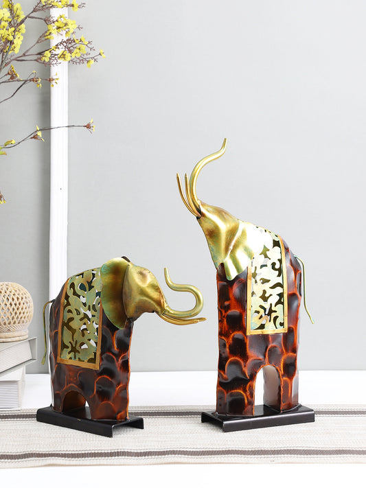 Detailed and Attractive Elephant Table Décor Set of 2 - Default Title (JDPVED2122_2)