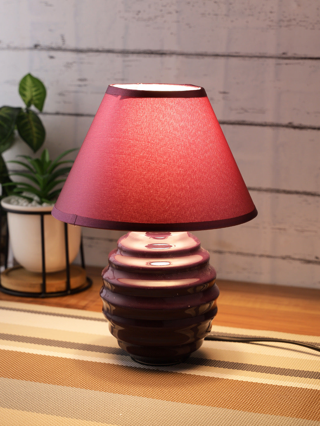 Purple Solid Bedside Table Lamp - Default Title (LAM210238)