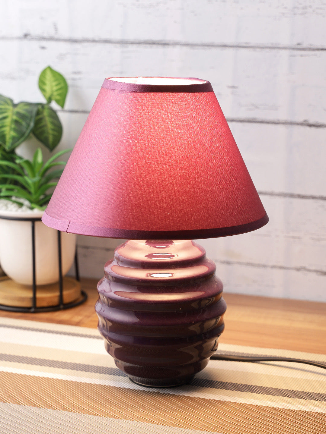 Purple Solid Bedside Table Lamp - Default Title (LAM210238)