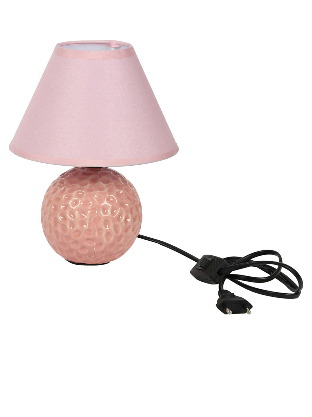 Round Textured Turquoise Pink Ceramic Table Lamp - Default Title (LAM22107PI)