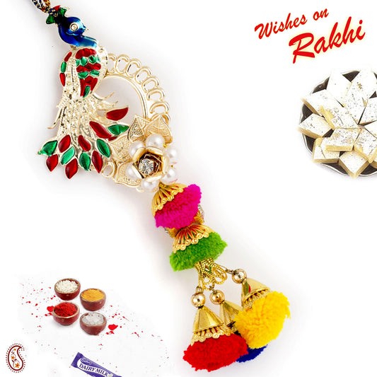 Aapno Rajasthan Multicolor Cotton Beads Embellished Lumba Rakhi - Default Title (LM171176)