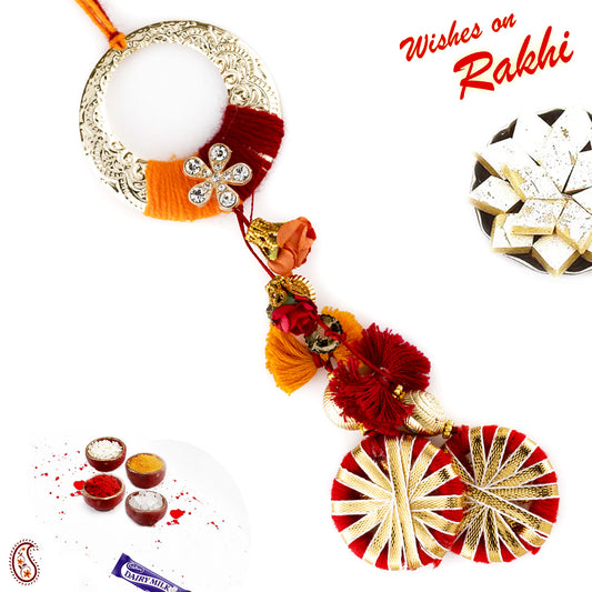 Aapno Rajasthan Traditional colours with Good Luck Motif Lumba Rakhi - Default Title (LM18236)